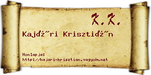 Kajári Krisztián névjegykártya