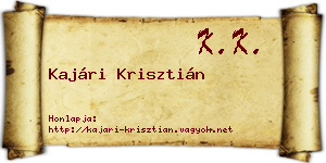 Kajári Krisztián névjegykártya